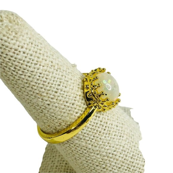 Faux Opal Goldtone Women's 7 Fashion Boutique Ring - Picture 3 of 5